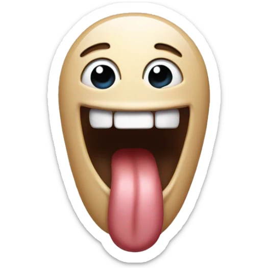 Tongue out saying lawl  sticker