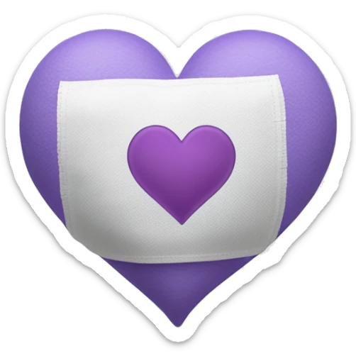 emoji of a violet heart similar to 💜with a healing bandage and have a white or light gray bandage wrapped around it, like this emoji❤️‍🩹. The bandage should be positioned diagonally across the heart, giving the appearance that the heart is being healed.  sticker