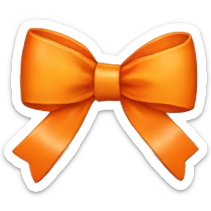 Orange bow sticker