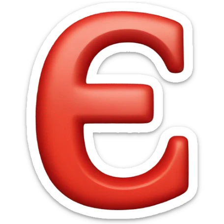 An E colored Red sticker