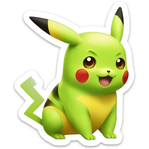 Pikachu verde sticker