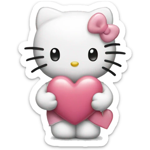 hello kitty with heart sticker