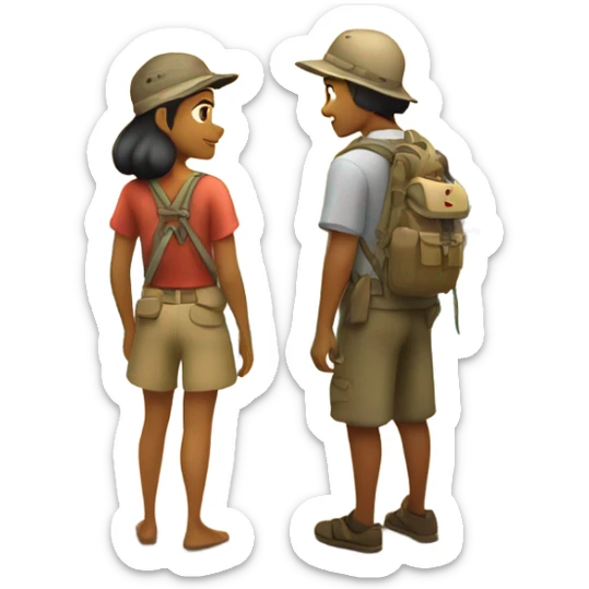 Philippine Island Girl with Caucasian Fly Fisherman in love at sunrise on an island sticker