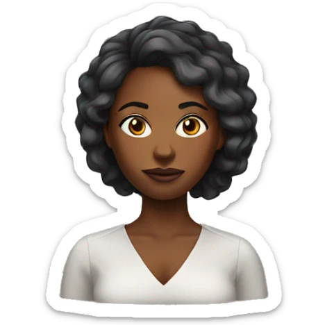 black woman with a burnt color semi tied hair sticker