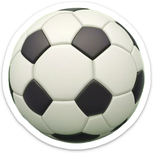 Cinematic Realistic image of a soccer ball resting on a lush, manicured field, rendered with detailed panel textures and crisp stitching, bathed in soft, natural lighting that highlights its timeless athletic appeal sticker