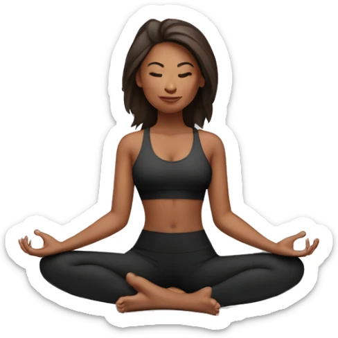 mujer con el cabello rojo y piel blanca haciendo yoga con ropa negra sticker