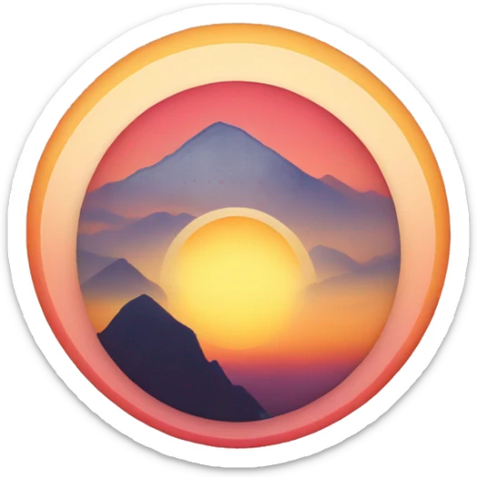 Heart in the shape of a sunrise Heart in the shape of a sunrise sticker