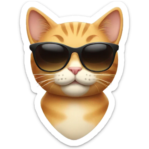 Cat with sunglasses sticker