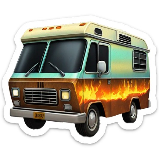 Scooby Doo and Tonka too Darth Vader’s 1972 Winnebago rv rusted holographic flames  sticker