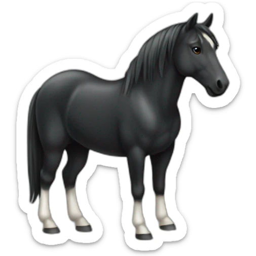 caballo color negro  sticker