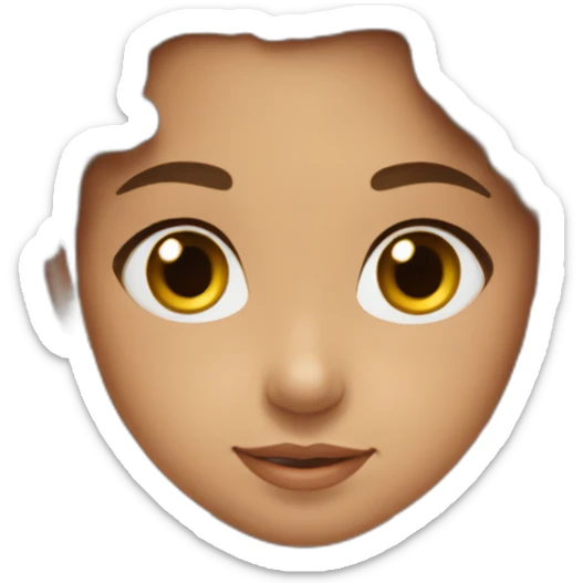 Girl, brown curly long hair, light brown skin, 7 years old, brown round eyes, ballerina costume sticker