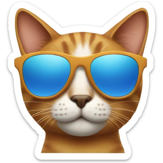 Cat with sunglasses sticker