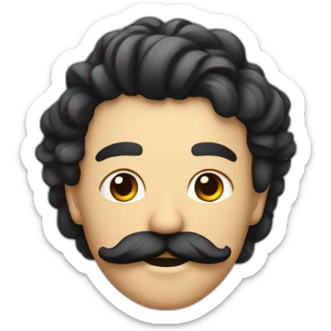 Homme noir avec des tresses collés et un bouc et une moustache sticker