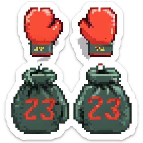 боксерские перчатки с надписью "23", no background sticker