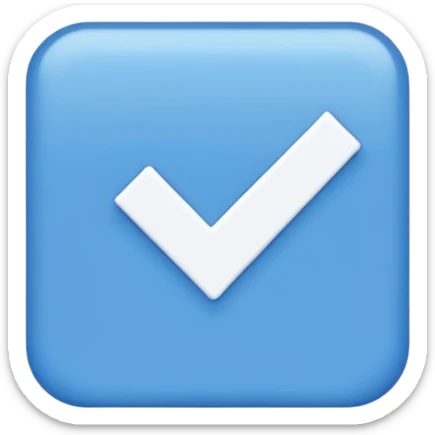 Can u make an emoji that is a blue square with a white tick in the middle of it sticker