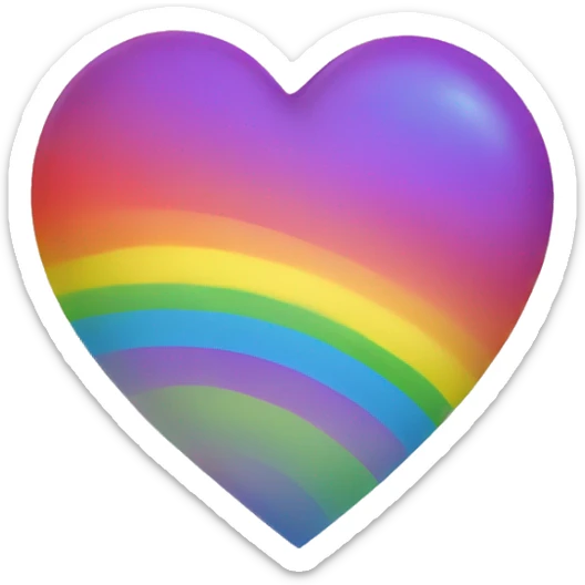 Rainbow heart sticker