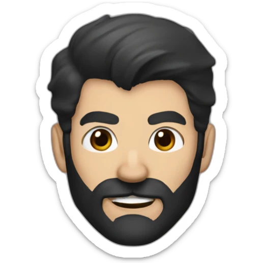 batman head only, with black beard,black hair, and brown eyes in a batman mask. a few white hairs in the beard sticker