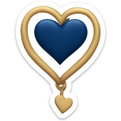 Navy blue heart sticker
