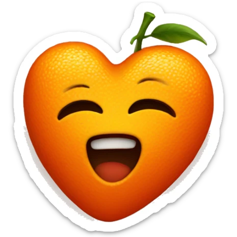 hot orange heart  sticker