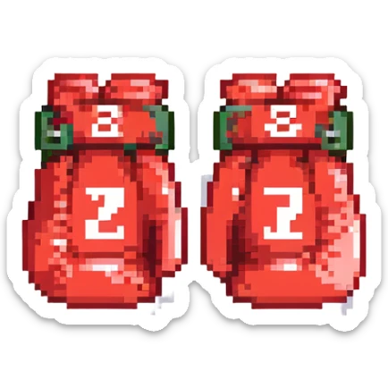 красные боксерские перчатки друг на друге с надписью "23", no background sticker