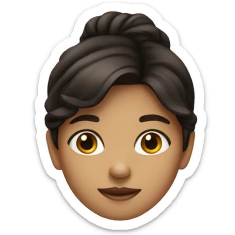 girl with dark brown hair sticker