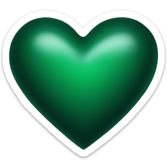 Dark Green heart sticker