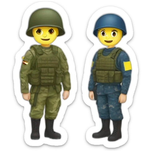 Soldier of Ukraine with Shavron of the flag of Ukraine  sticker