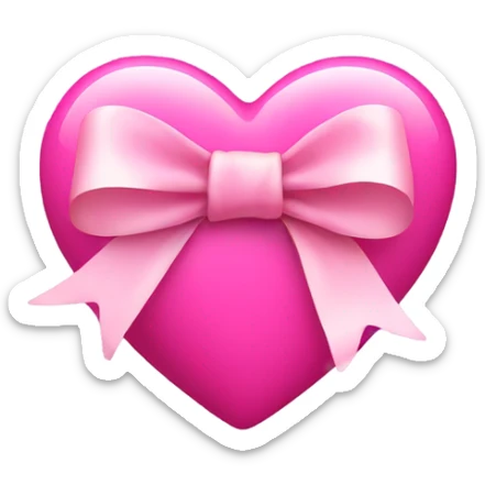Pink heart with bow sticker