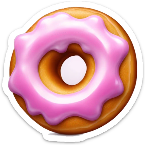 glazed donut with a dollop of jelly filling on the top in the middle sticker