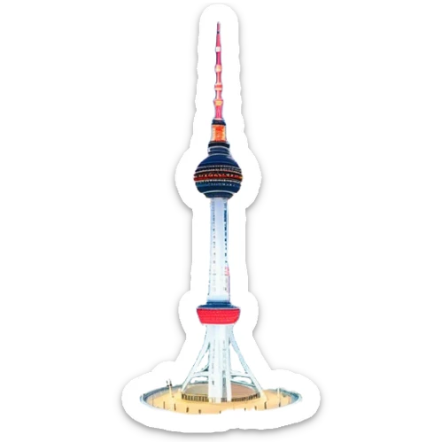 N Seoul Tower Landmark Emoji – Showing the tower atop Namsan Mountain with city lights in the background. sticker