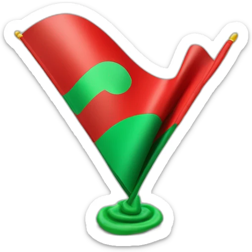 Crear una bandera con dos rectángulos el de arriba rojo y el de abajo verde y agregar 13 estrellas en círculo en el centro sticker