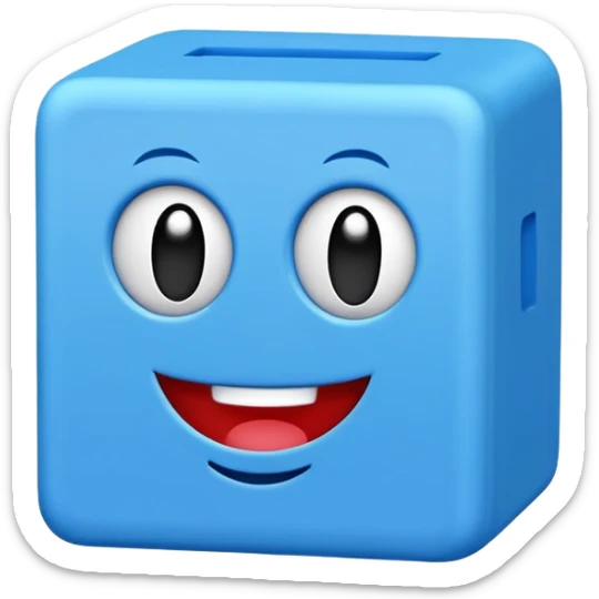 Blue square shaped character with a means it's numberblocks five sticker
