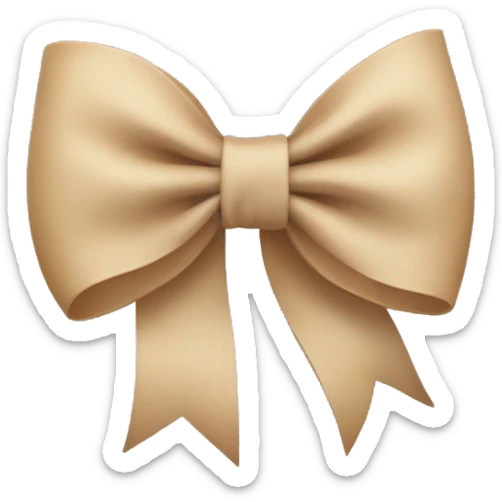 Beige bow sticker