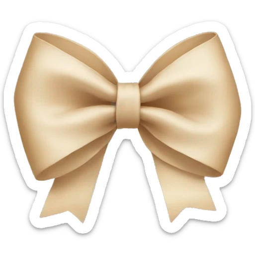 Beige bow sticker
