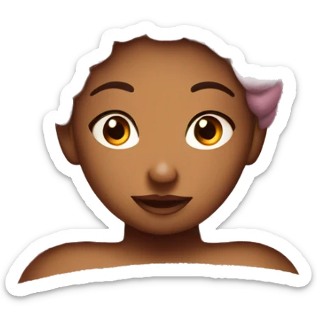 a girl laying down in bed with a messy bun with a pink fuzzy comfy blanket on top of her , make the girl really pretty  sticker