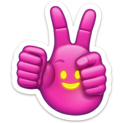 Produce a neon style emoji of a thumbs-up hand gesture. sticker