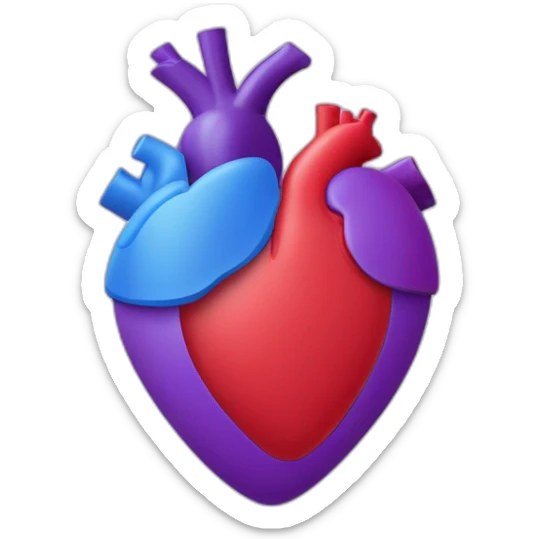 Coeur rouge dans un coeur bleu dans un coeur violet dans un coeur nois sticker