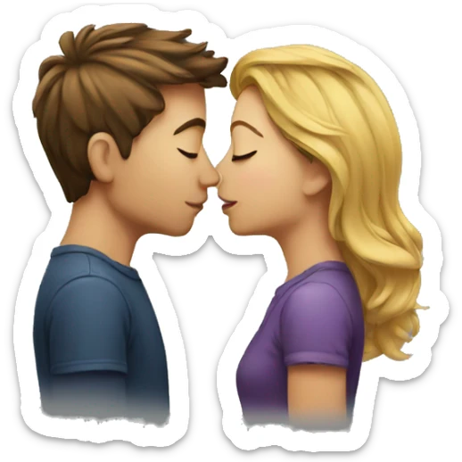 kissing sticker