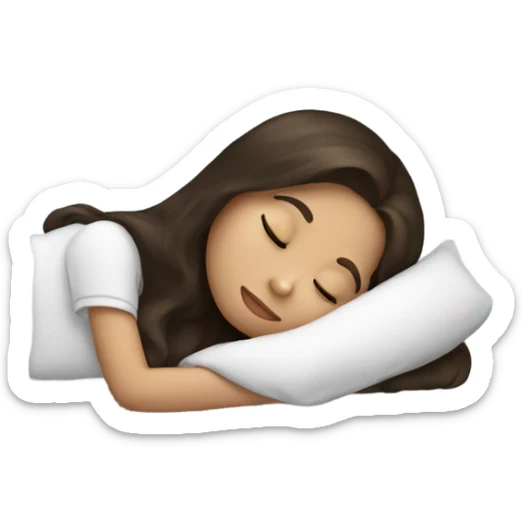 Brunette girl sleeping sticker