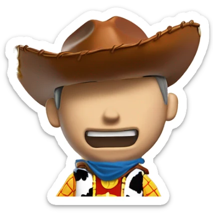 Toy Story woody with gold chain on neck and teeth grill sticker