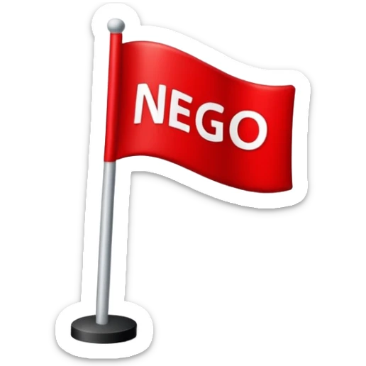 Crie pra mim uma bandeira metade vermelha e metade preta escrito em letras brancas a palavra nego na parte vermelha sticker