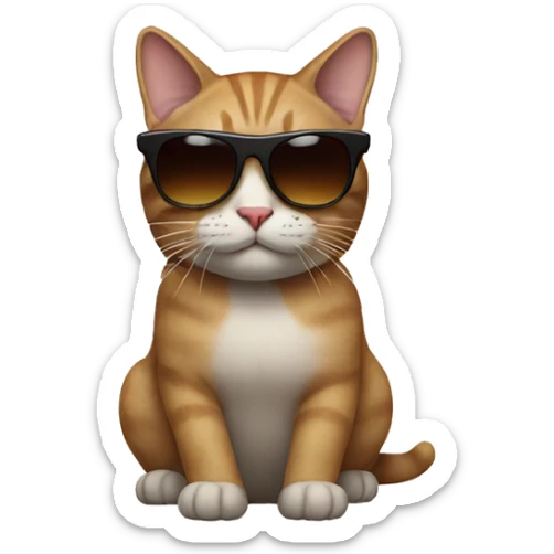 Cat with sunglasses sticker