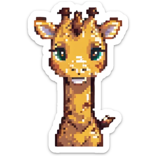 A timid giraffe peeking slightly from the side of the emoji frame, with one hoof shyly waving. Big, nervous eyes, a small smile, and exaggerated blush marks. Cute and awkward—great for lurkers saying 'hi' sticker