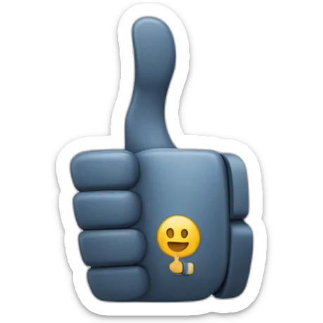 Bot shows a thumbs up gesture with his right hand. Part of the wrist of the bot's hand and the hand itself with the thumb up gesture can be seen sticker