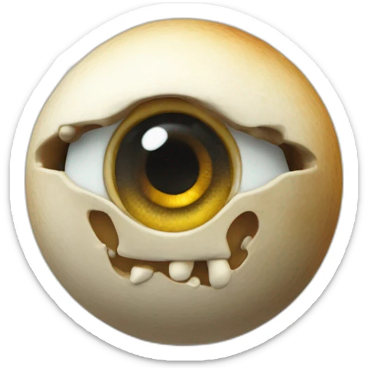 3d sphere with a cartoon Mooshroom skin texture with Eye of Horus sticker