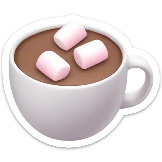 Light Pink mug of hot chocolate with marshmallows  sticker