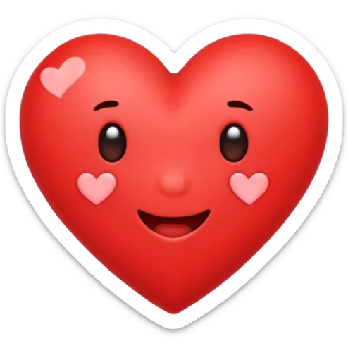 Create a hand drawn flat minimal love reaction emoji for a new social media app sticker