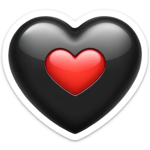 heart color black sticker