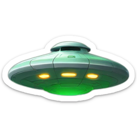 jigsaw puzzle of a picture of a ufo in a light green background sticker