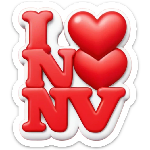 The letters “LMAO” stacked on top of each other in the style of the I heart NY logo  sticker